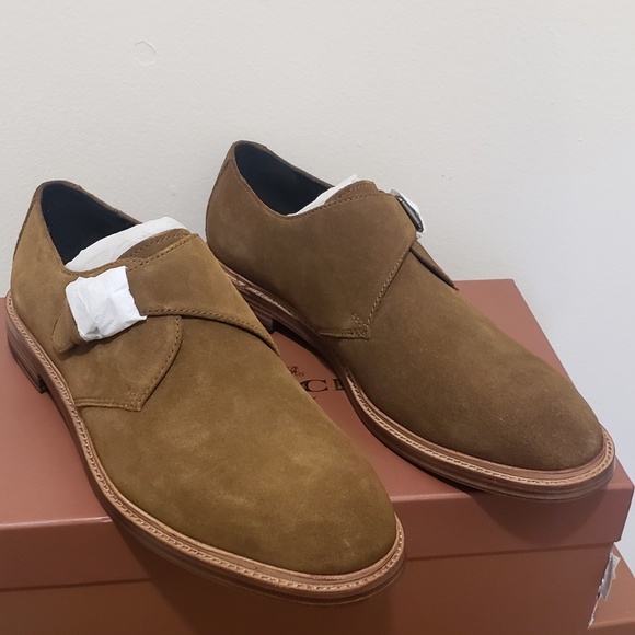 Coach Men's Oxford Shoes Size 9 Suede Toffee - Picture 1 of 6